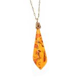 18CT GOLD AMBER NECKLACE