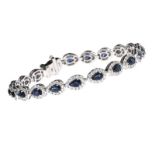 18CT WHITE GOLD SAPPHIRE AND DIAMOND BRACELET