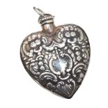 STERLING SILVER HEART-SHAPED PERFUME HOLDER