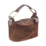 MAXMARA BROWN SUEDE AND LEATHER HANDBAG