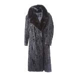 VINTAGE BLACK ASTRAKHAN AND MINK FUR JACKET