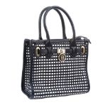 TOMMY HILFIGER WOVEN LEATHER HANDBAG