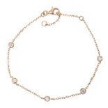 18CT ROSE GOLD DIAMOND BRACELET