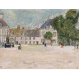 English School - MARKET SQUARE - Oil on Board - 9 x 12 inches - Unsigned