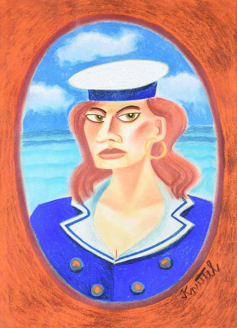 Graham Knuttel - SAILOR GIRL - Pastel on Paper - 30 x 22 inches - Signed