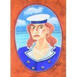Graham Knuttel - SAILOR GIRL - Pastel on Paper - 30 x 22 inches - Signed