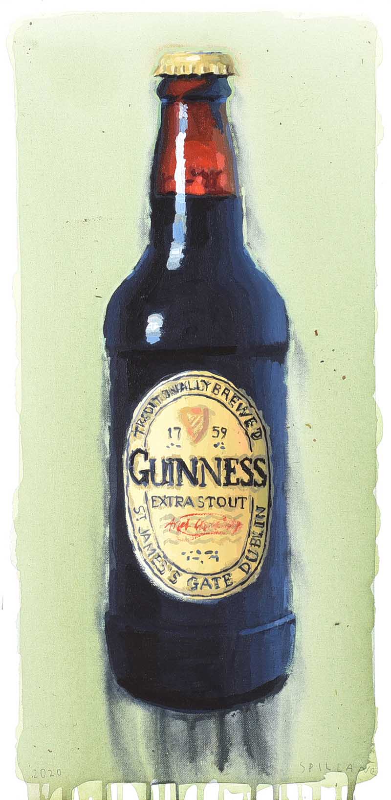 Spillane - BOTTLE OF GUINNESS - Mixed Media - 24 x 12 inches - Signed