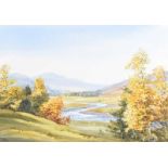 Robert Egginton - AUTUMN ON THE DEE - Watercolour Drawing - 14.5 x 21 inches - Signed