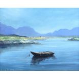 Norman J. McCaig - BALLYNAKILL HARBOUR, CONNEMARA - Oil on Board - 16 x 20 inches - Signed