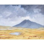 James Scott, HRUA - STORM OVER SLIEVEMORE - Oil on Canvas - 16 x 20 inches - Signed
