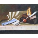 A. Wainer - STILL LIFE, TABLE TOP - Oil on Canvas - 16 x 20 inches - Signed