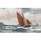 Charles Napier Hemy, RA - COME HOME WITH THE CATCH - Watercolour Drawing - 10 x 17 inches - Signed