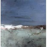 Colin Flack - STORMY COASTLINE - Oil on Canvas - 22 x 22 inches - Signed