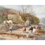 Myles Birket Foster, RWS - KILLGATE FARM ON THE RIVER DART - Watercolour Drawing - 9 x 11 inches -