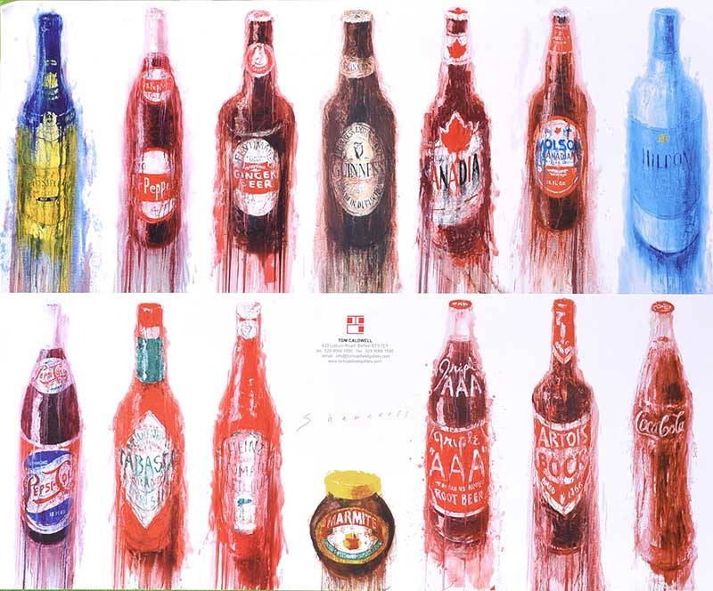 Neil Shawcross, RHA RUA - BOTTLES - Coloured Print - 16.5 x 20.5 inches - Unsigned