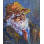 Joan Kingan - A MAN OF EXPERIENCE - Oil on Board - 12 x 10 inches - Signed