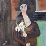 Rose Elizabeth Moorcroft - FERTILITY - Oil on Canvas - 19.5 x 19.5 inches - Signed in Monogram