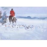Con Campbell - THE HUNT - Oil on Canvas - 12 x 16 inches - Signed