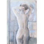 Hilary Bryson - STANDING FEMALE NUDE - Pastel on Paper - 12 x 8 inches - Signed