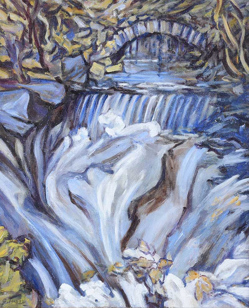 Grace Henry, RUA - THE WATERFALL - Oil on Canvas - 24 x 20 inches - Signed