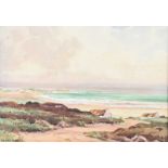 Frank Murphy - COTTAGE & BAY, DONEGAL - Watercolour Drawing - 10 x 14 inches - Signed