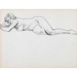 From the Studio of Roderic O'Conor - LYING FEMALE NUDE STUDY - Pencil on Paper - 9 x 12 inches -