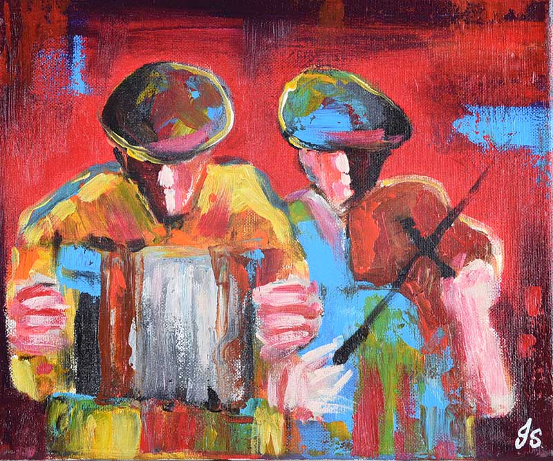 John Stewart - TRAD SESSION - Oil on Canvas - 10 x 12 inches - Signed in Monogram