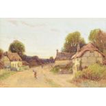 John Fullwood - ROAD TO THE VILLAGE - Watercolour Drawing - 7 x 10 inches - Signed