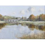 Rowland Hill, RUA - REEDS BY THE BRIDGE - Oil on Canvas - 18 x 24 inches - Signed