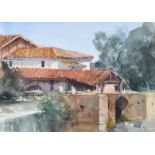 Francis Murray Russell Flint, ROI - A MILL AT HOMPS GEMME, FRANCE - Watercolour Drawing - 10.5 x