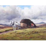 Charles McAuley - LOADING THE TURF - Oil on Canvas - 12 x 16 inches - Signed