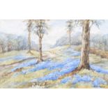 L. Allingham - BLUEBELL WOOD - Watercolour Drawing - 7 x 11 inches - Signed