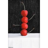 Kevin Meehan - STACKED CHERRIES - Oil on Board - 6.5 x 4.5 inches - Signed