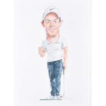 Brian John Spencer - RORY MCILROY - Watercolour Drawing - 23 x 17 inches - Signed
