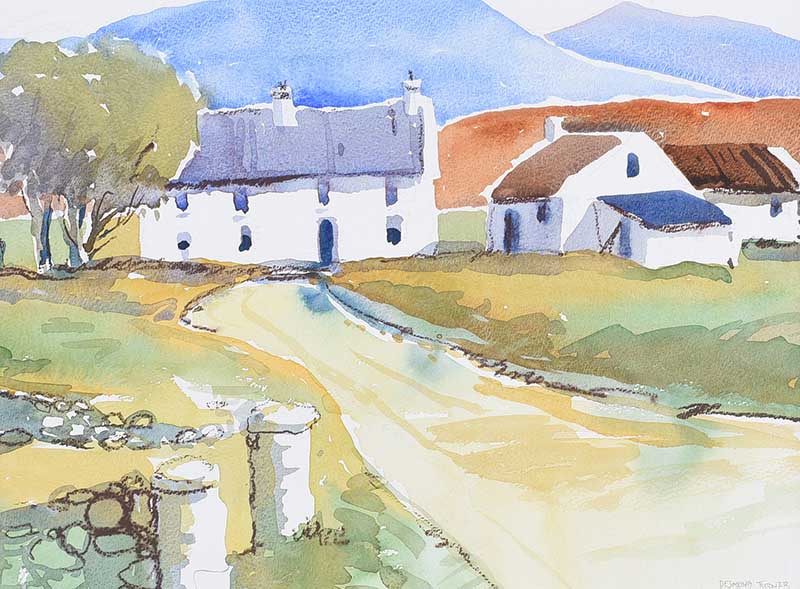 Desmond Turner, RUA - FARMHOUSE IN THE MOURNES - Watercolour Drawing - 11 x 15 inches - Signed