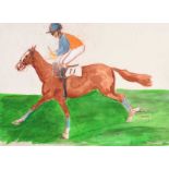 Brian Merry - THE BIG RACE - Watercolour Drawing - 12 x 16 inches - Signed