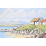 J. O'Leary - IRISH THATCHED COTTAGE - Oil on Canvas - 24 x 36 inches - Signed