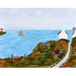 Eimer Gileece - WATCHING THE SAIL - Acrylic on Canvas - 16 x 20 inches - Signed