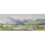 George W. Morrison - NEAR HILLTOWN, COUNTY DOWN - Watercolour Drawing - 9 x 23 inches - Signed