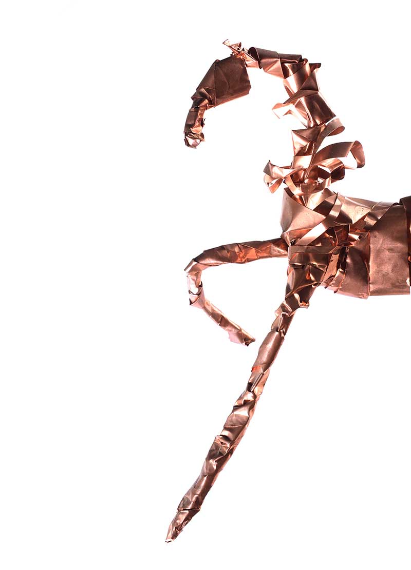 Irish School - PRANCING HORSE - Twisted Copper Sculpture - 17 x 15 inches - Unsigned - Image 4 of 4