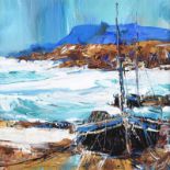J.P. Rooney - CURRAGHS IN THE COVE - Oil on Board - 12 x 12 inches - Signed