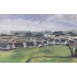 Felix O'Hanlon - ROOFTOPS - Oil on Board - 15 x 24 inches - Signed
