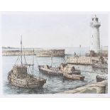 James Dunlop - DONAGHADEE HARBOUR, COUNTY DOWN - Limited Edition Coloured Print (74/250) - 13 x 16.5