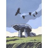 Jack McClean - BARNS LOWER STANDING STONE - Acrylic on Board - 12 x 9 inches - Signed in Monogram