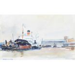 Maurice Canning Wilks, ARHA, RUA - BELFAST DOCKS - Watercolour Drawing - 6 x 10 inches - Signed