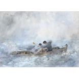 Tom Kerr - STORMY SEAS - Watercolour Drawing - 12 x 17 inches - Signed