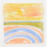 Colin Middleton, RHA RUA - SEASCAPE AT SUNSET - Watercolour Drawing - 6 x 6 inches - Signed in