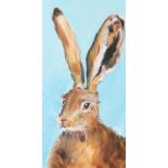Eileen McKeown - IRISH BROWN HARE II - Acrylic on Canvas - 24 x 12 inches - Signed in Monogram