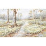 L. Allingham - PATH IN THE WOODS - Watercolour Drawing - 7 x 11 inches - Signed