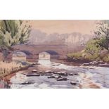 Samuel McLarnon, UWS - THE MARGY BRIDGE, BALLYCASTLE - Watercolour Drawing - 11 x 18 inches -